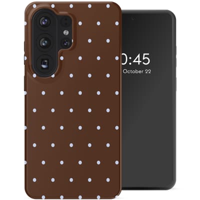 Selencia Hoesje - Geschikt voor Samsung Galaxy S26 Ultra - Backcover - Happy Dots Chocolate
