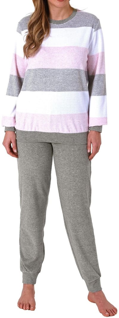 Damespyjama met manchetten Pyjama in blokstreep-look - ook in overmaten - 212 201 90 101