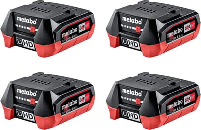 Metabo accuset 4x LiHD accupack 12 V 4.0 Ah / 4000 mAh Li-Ion met laadniveau-indicator ( 4x 625349000 )
