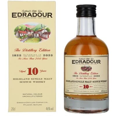 Edradour Whisky Edradour 10 Years Old Highland Sinlge Malt Scotch Whisky 46% Vol. 0,2l in geschenkverpakking