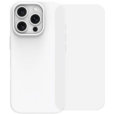 BlueBuilt Back Cover iPhone 16 Pro Wit + Screenprotector Glas