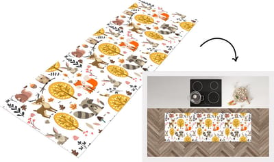 Keukenloper - Loper keuken - Design - Dieren - Bos - 150x50 cm - Keukenloper vinyl