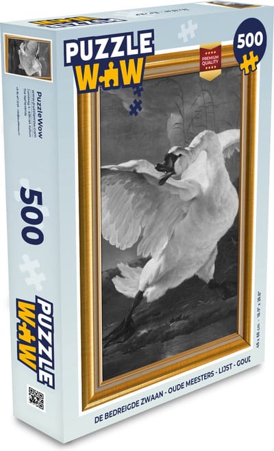 Puzzel De bedreigde zwaan - Oude meesters - Lijst - Goud - Legpuzzel - Puzzel 500 stukjes