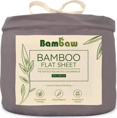 Bambaw Luxe Bamboe Lakens 270x290cm – Ultra ademende stof – Hypoallergeen – Beddengoed - Donkergrijs