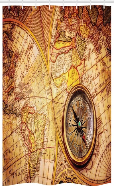 ABAKUHAUS Douchegordijn – 120x180 cm – Geel Oranje – Waterafstotend