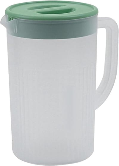 Plastic Kan met Grote Capaciteit en Deksel voor Sap, Melk en IJsthee - 2.7L - Eenvoudige Mode Waterkan voor Dagelijks Gebruik - Thuis en Kantoor - Matcha-groen