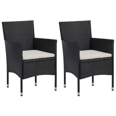 vidaXL - Tuinstoelen - 2 - st - poly - rattan - zwart