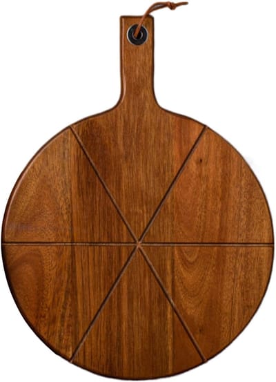 Pizza Serveerplank - Houten Schaal Handvat - Serveren & Snijden - Rustiek Elegant Ontwerp - 30x40cm