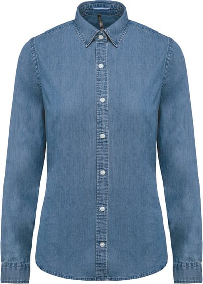 Kariban Damesblouse Denim K509 - Chambray Blue - XS