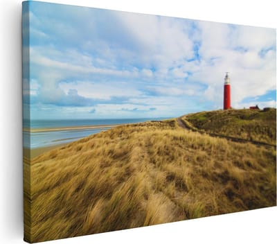 Artaza Canvas Schilderij Duinen Texel - 30x20 cm - Klein - Wanddecoratie Zee - Muurdecoratie Strand - Kamer Accessoires
