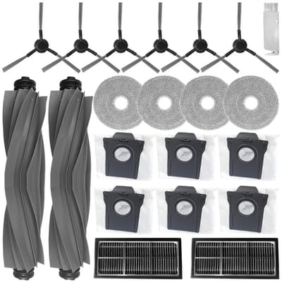 Geschikt voor Dreame L10s Pro Ultra Heat/ L10s Ultra Gen 2/ L40 Ultra AE/ X30 Ultra/Mova E30 Ultra, 2 hoofdborstels, 6 stofzakken, 4 dweilen, 2 filters, 6 zijborstels