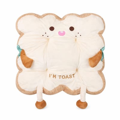 Kahil - Toast Pluche Kussen - Zacht 35x35cm Sierkussen - Kawaii Decoratie Grappig Cadeau Slaapkamer