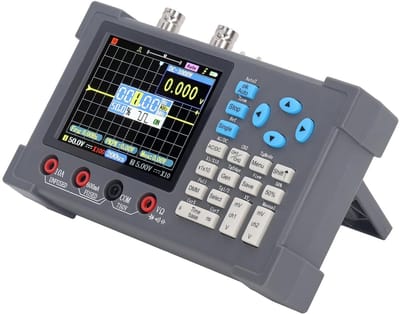 Digital Oscilloscope, 3-in-1 Multimeter and Signal Generator, 120MHz Bandwidth, 250MSa/s Sampling Speed, 3.2 Inch IPS Screen, 2 Channel, Portable Design, USB Rechargeable