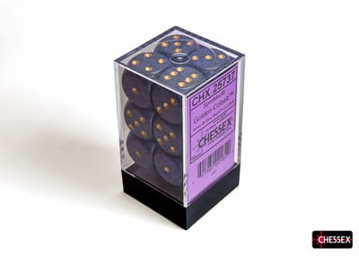 Chessex Golden Cobalt Speckled D6 16mm Dobbelsteen Set (12 stuks)