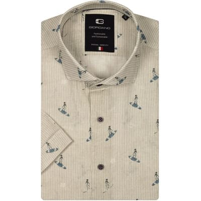 Giordano Overhemd Vigo Resort Surf Stripe Fantasy Pastel Groen / male