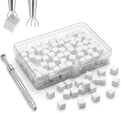 200 stuks nagelsponzen en buffer met grijper, opbergdoos en manicure-accessoires voor nail art en gradiënt technieken
