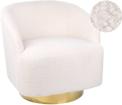 LAVIK - Fauteuil - Off-white - Polyester