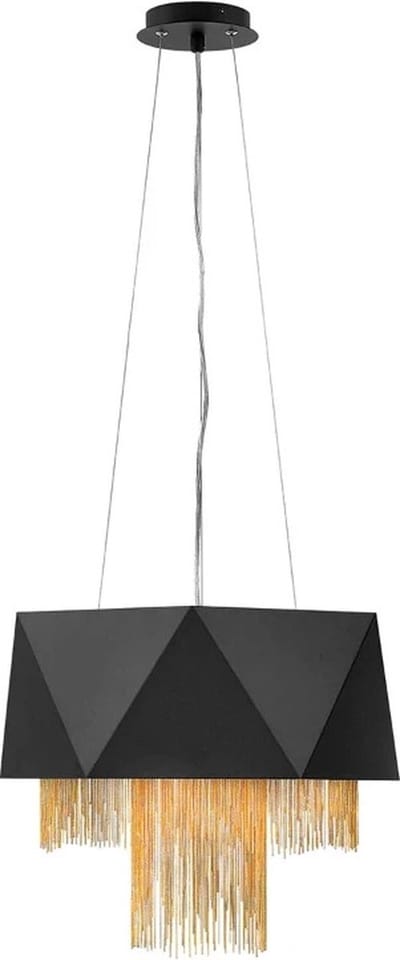 Hinkley/ Fredrick Ramond LED Hanglamp Zuma | 6X E27 Max 60W | Dimbaar | Satin Black/ Gold
