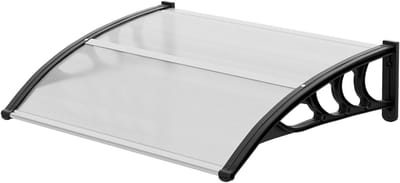 Raamluifel Deurluifel - Terrasluifel Buitendeur - Bescherming Huis - Hol Polycarbonaat - 76 x 101 cm - Zwart