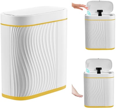 Contactloze Prullenbak van 8 Liter voor Badkamer en Kantoor, Geluidloos en Waterdicht met Sensorfunctie