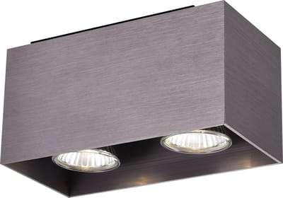 KUBO Metallic grijs Geborsteld 2x 5W LED GU10 dimbaar incl.