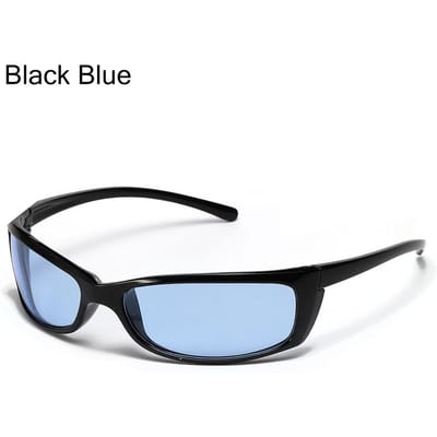 Lunettes de soleil tendance futuristes de haute qualité durables Lunettes de soleil sport Lunettes enveloppantes Lunettes de soleil Y2K as shown black