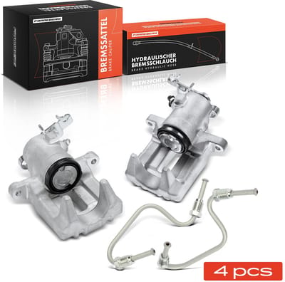 Frankberg 2x Remklauw+2x Remleiding Achter voor VW Golf Audi