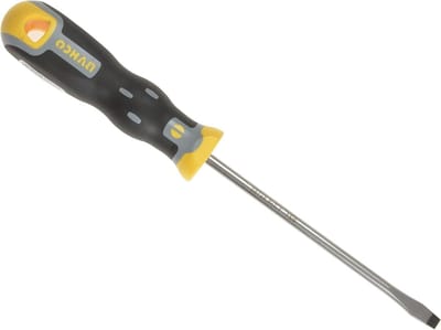 Sleufschroevendraaier - Precisie gereedschap - Klus Klussen - Verchroomd gehard staal - 280 mm - Zwart Geel