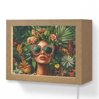 Wandlamp 20x15 cm - Oplaadbaar - Vrouw - Panterprint - Jungle - Natuur - Luxe - Wandlampen binnen woonkamer - Slaapkamer lamp met kabel - Decoratieve nachtlamp - Vloerlamp snoer