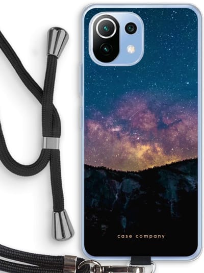 Case Company® - Hoesje met koord geschikt voor Xiaomi Mi 11 Lite hoesje met Koord - Travel to space - Telefoonhoesje met Zwart Koord - Bescherming aan alle Kanten en Over de Schermrand