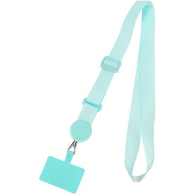 Cordon de cou réglable pour téléphone portable, cordon de cou fixe pour carte fixe, cordon universel pour iPhone Xiaomi Samsung, long cordon pour téléphone portable bleu aero