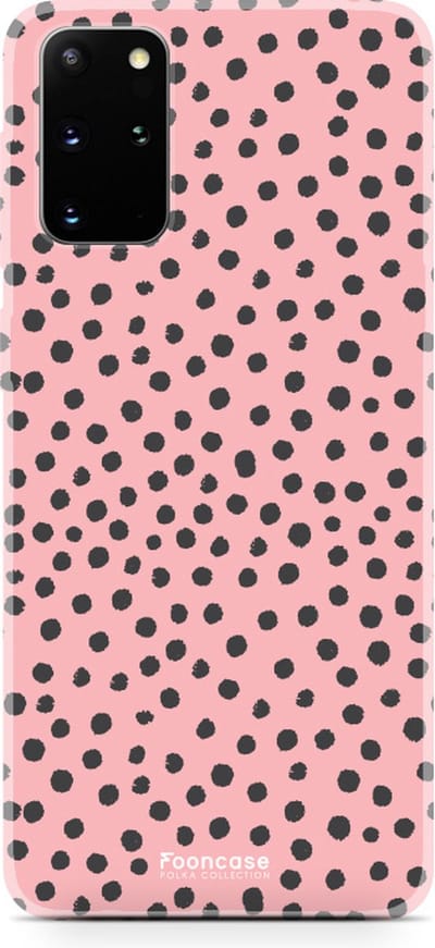 Fooncase Hoesje Geschikt voor Samsung Galaxy S20 Plus - Shockproof Case - Back Cover / Soft Case - POLKA / Stipjes / Stippen / Roze