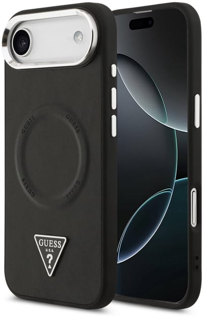 Guess Triangle Logo geschikt voor iPhone Air hoesje MagSafe compatibel - Zwart