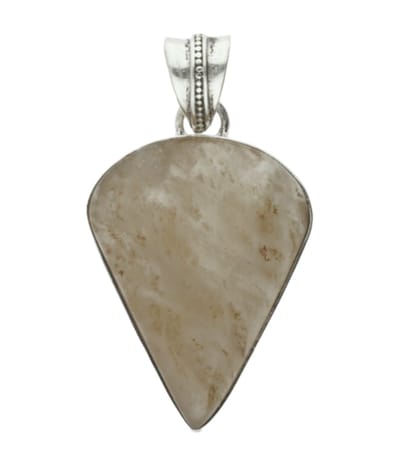 Zilveren Chalcedoon edelsteen punt groot hanger