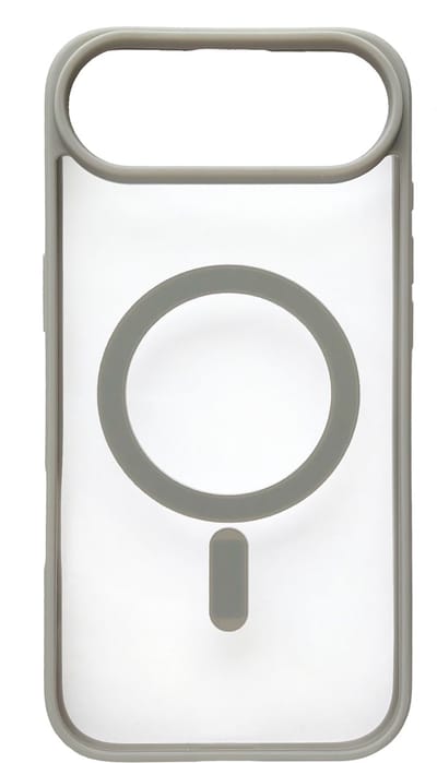 Hoesje Geschikt voor Apple iPhone 17 Air - Grijs - Casemania Magnetisch Bumper Back Cover Geschikt voor MagSafe - Zachte TPU Rand en Krasbestendige Transparante Achterkant Back Cover