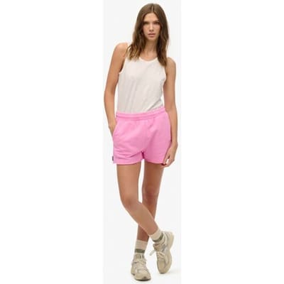 Superdry Essential Logo Garment Dye Shorts Pink Grootte: 40