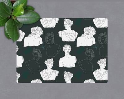 Coloray Vloerbeschermer - Samenstelling van sculpturen Vloerbeschermer Bureaustoel - 100x70 cm - Veelkleurig Vloerbeschermer Harde Vloer - Motif Vloerbeschermer - Mótif Bureaustoelmat - Rechthoekige Mat - Deel Thema