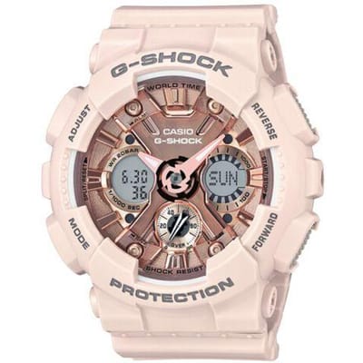 Casio Geschenkdoos Nachtlopen Geest Veelzijdig Dopamine Waterdicht Schokbestendig Kwarts Uurwerk Hars Band Horloge Dameshorloges Goud GMA-S120MF-4A Single Watch,Random Watch Box white