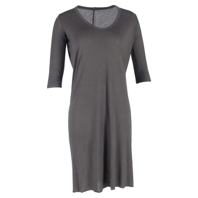 Rick Owens mini-jurk met ronde hals in grijs katoen