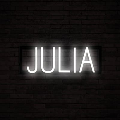 JULIA - Neon LED Lamp Kinderkamer | SpellBrite | 43,37 x 16 cm | 6 Dimstanden & 8 Lichtanimaties | Naamlamp Wandlamp Neon Verlichting