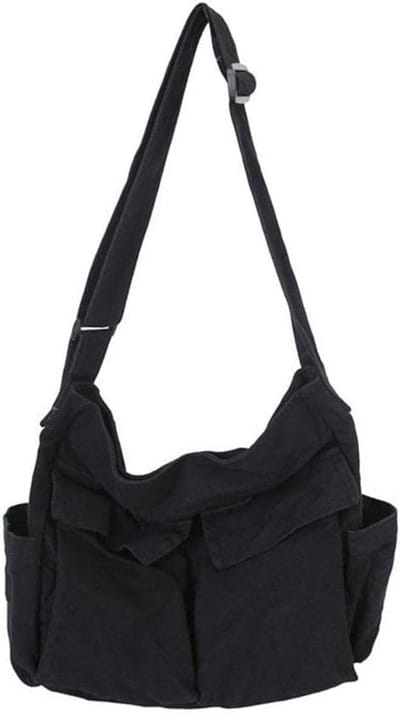 Grote Canvas Tas - Schoudertas Heren Dames - Dagelijks Gebruik - Verstelbare Banden - 34x15x40 cm - Naturel