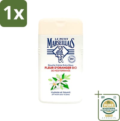 1 x Le Petit Marseillais - Douchecrème - Oranjebloesem - Hydraterend - 250ml- Douchecrème - Hydraterende Douchecrème - Oranjebloesem - Huidverzorging - Milieuvriendelijke Douchecrème