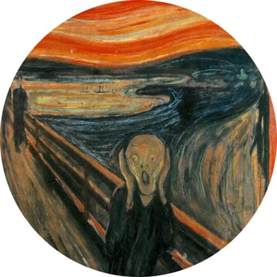 De Schreeuw, Edvard Munch - Foto op Behangcirkel - ⌀ 60 cm