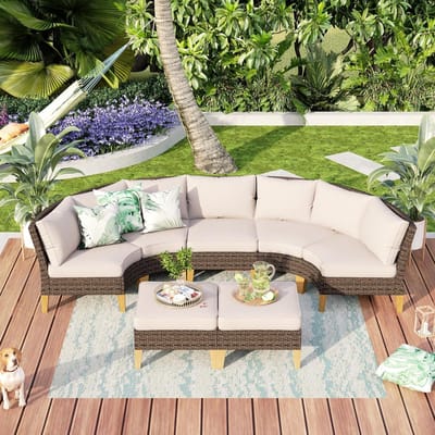 Modulaire tuin loungeset weerbestendig met dikke Cushion Pro kussens (10–20 cm), waterdicht PE-rotan, verstelbare opstelling – moderne outdoor zitgroep voor tuin & balkon – Urbanhome