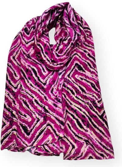 Lange dames Hanna fantasiemotief fuchsia roze wit zwart goud