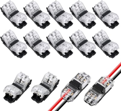 10 Stuks Elektrische H Draadverbindingen, 2-Pins Snelle Koppeling voor Auto, Verlichting en Audio, 20/22 AWG