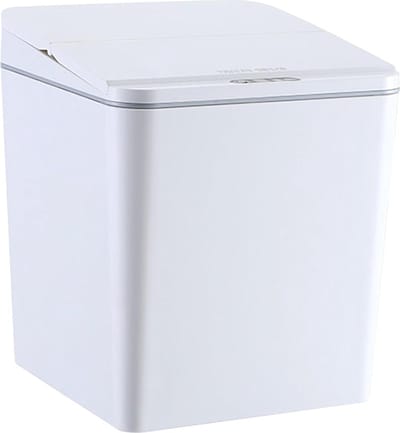 Prullenbak Automatische vuilnisemmer - 4 liter - bureau-afvalemmer hygiënische emmer bewegingssensor - deksel voor keuken kantoor of badkamer - wit 6 liter