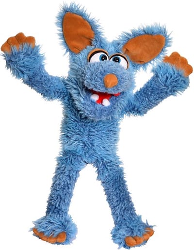 Handpop Living puppets kleine Schlawenski de blauwe rat 35 cm