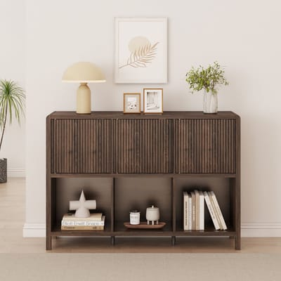 Dressoir Lukkodso walnootkleurig 110x30x77 cm [en.casa]