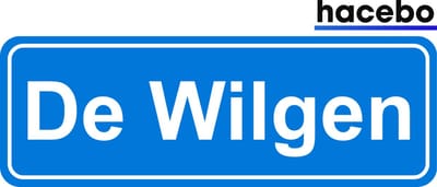 Hacebo - Plaatsnaam Sticker - 29x10 CM - De Wilgen sticker - Verkeersborden sticker - grappige cadeaus - De Wilgen